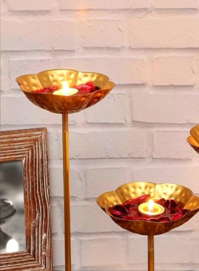 MAXXINN Decorative Urli Bowl Tealight Holder Stand | Set of 3 for Decoration Floating Diya Home Decor Showpiece for Diwali, Weddings, Anniversaries, House Warmings | Gold Finish (Set of 3) - Image 4